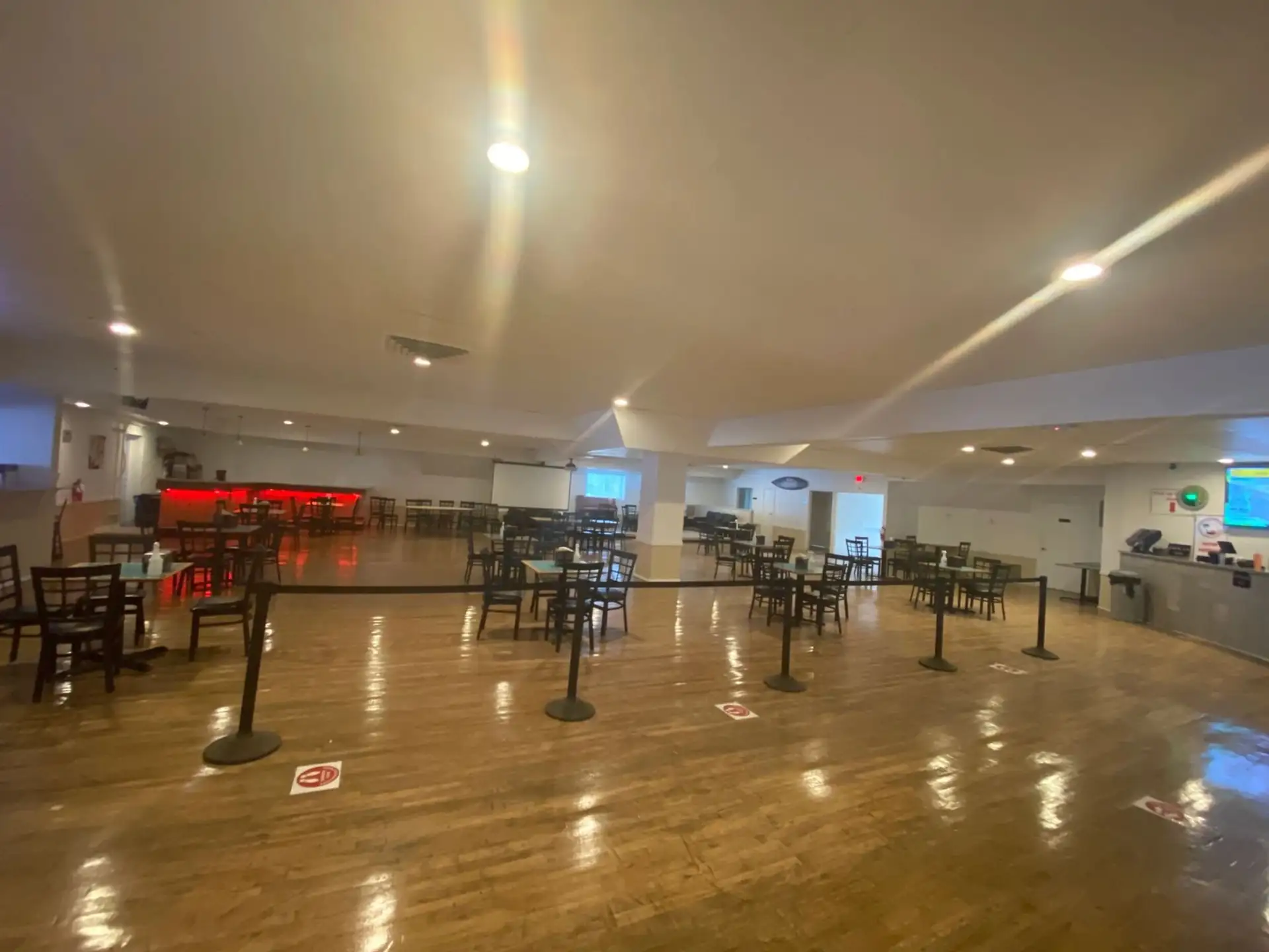 The open banquet hall floor